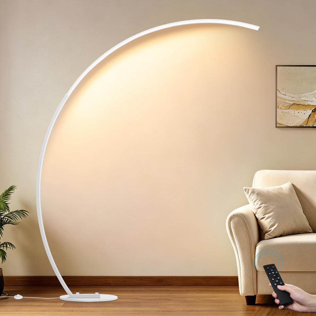 2000LM Ultra-Wide Coverage LED Lamps for Living Room with 3 Color Temperatures, Dimmable Arc Floor Lamps, Modern Standing Tall Lamp with Remote Control Reading Floor Lamp