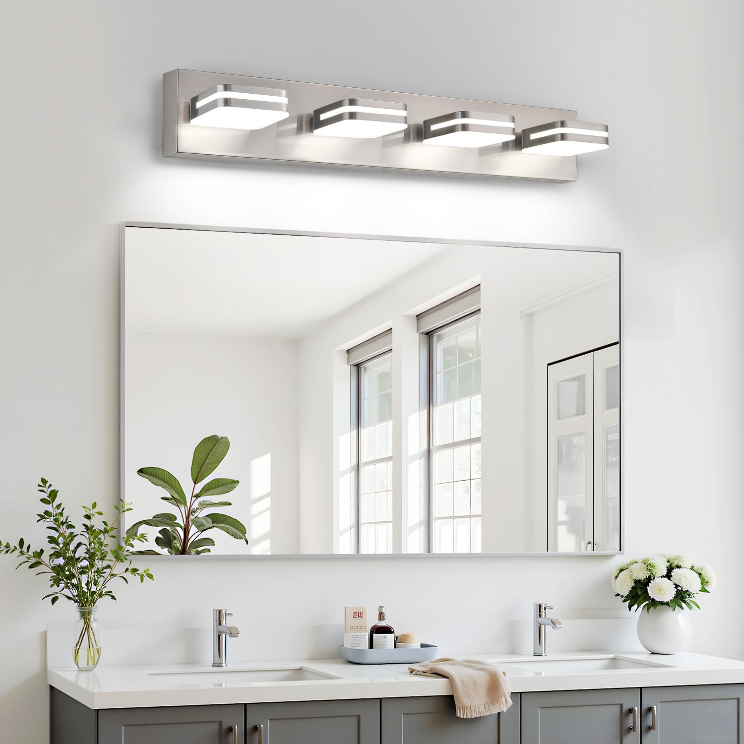 Torondo 360° Rotate LED Bathroom Vanity Light Fixtures, Acrylic Vanity Lights for Bathroom, Modern Wall Lighting Fixtures Over Mirror Living