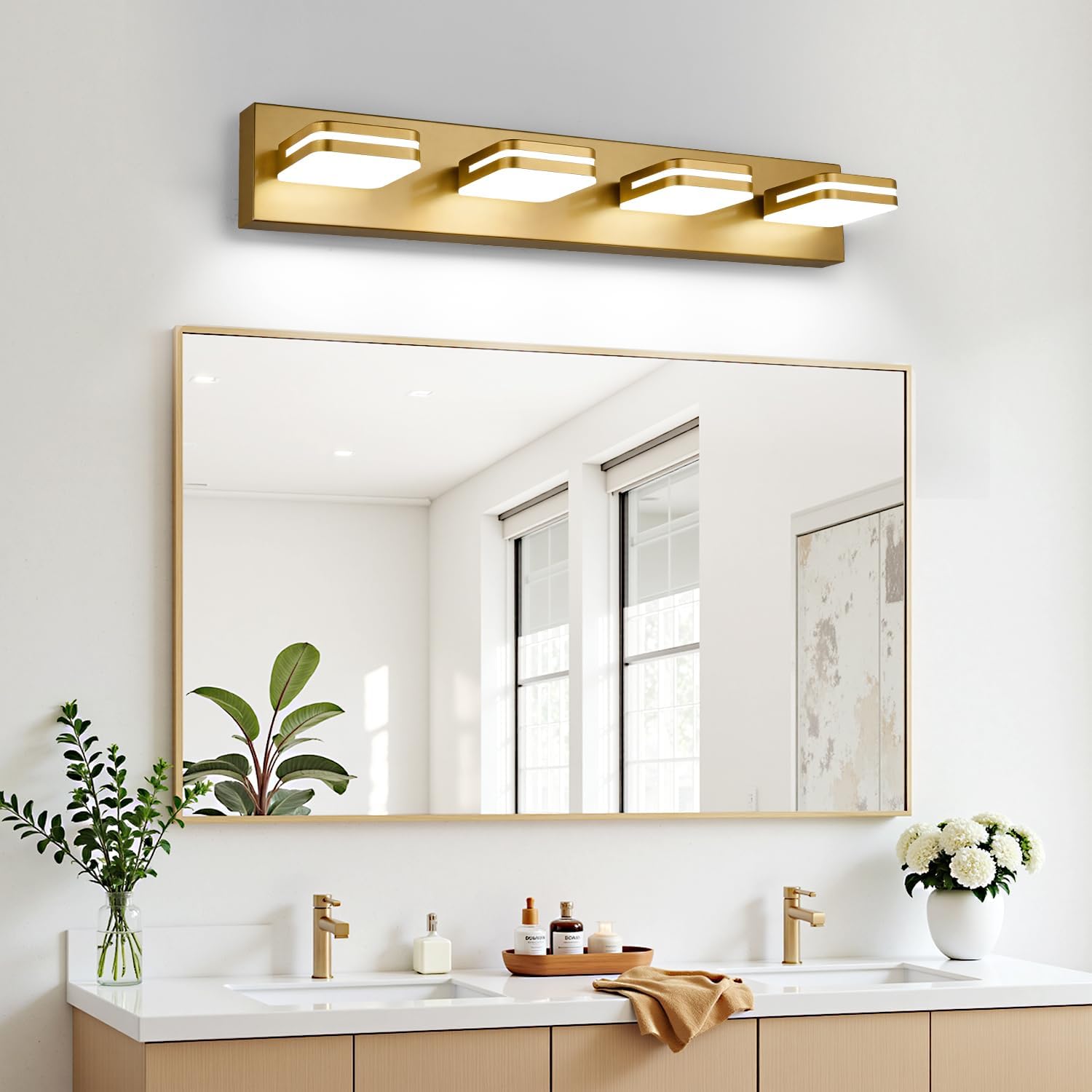 Torondo 360° Rotate LED Bathroom Vanity Light Fixtures, Acrylic Vanity Lights for Bathroom, Modern Wall Lighting Fixtures Over Mirror Living