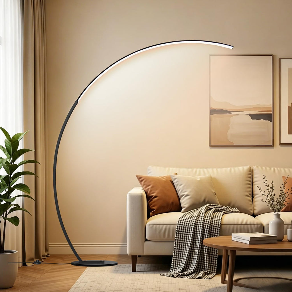 2000LM Ultra-Wide Coverage LED Lamps for Living Room with 3 Color Temperatures, Dimmable Arc Floor Lamps, Modern Standing Tall Lamp with Remote Control Reading Floor Lamp